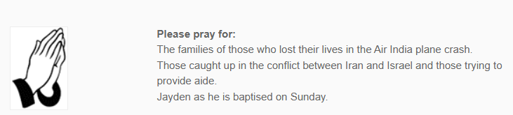 22Jun25 Prayers