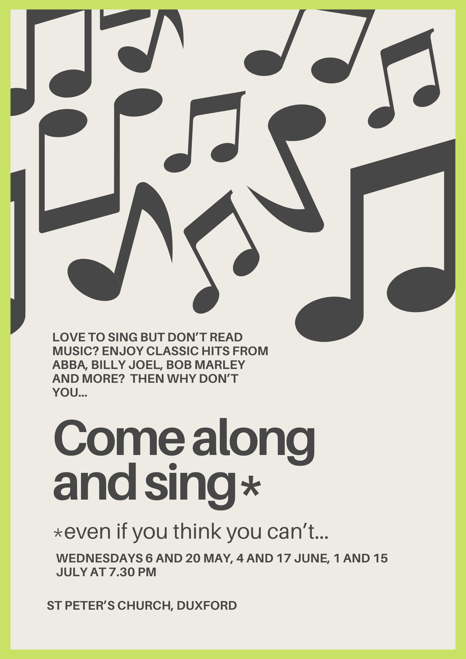 Come and sing poster-Summer26